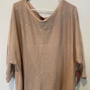 Long Sleeve 2X Beige Sweater